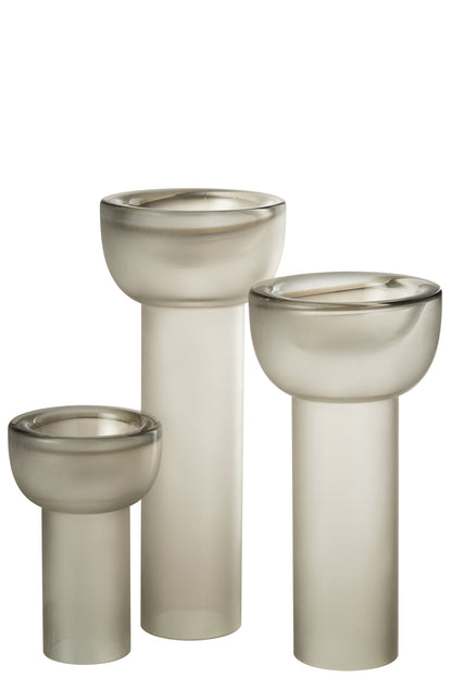 Vase/Candleholder Yara Glass Greige Large