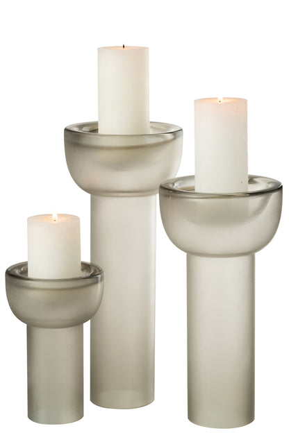 Vase/Candleholder Yara Glass Greige Large