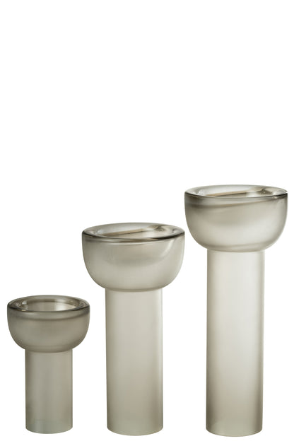 Vase/Candleholder Yara Glass Greige Large