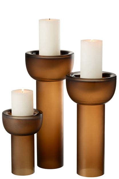 Vase/Candleholder Yoko Glass Brown Large