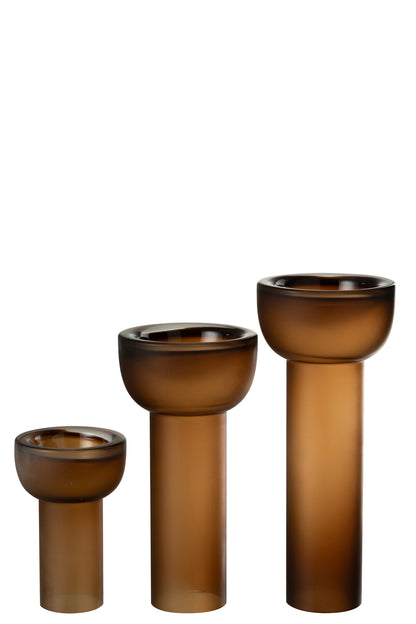 Vase/Candleholder Yoko Glass Brown Large