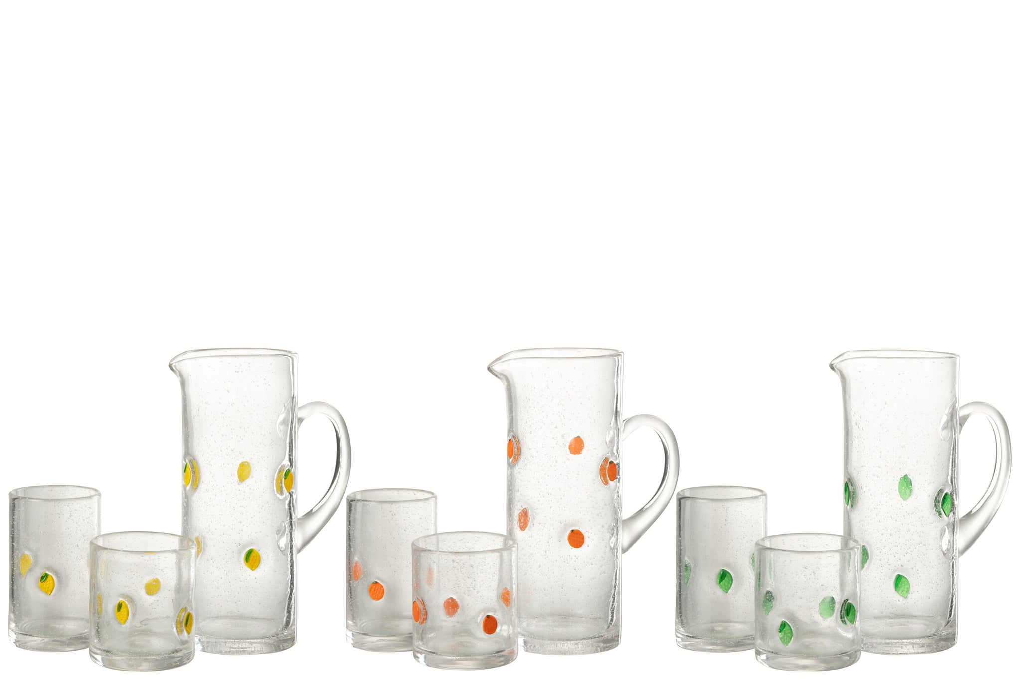 Carafe Citrus Fruit Glass Mix Assortment Of 3