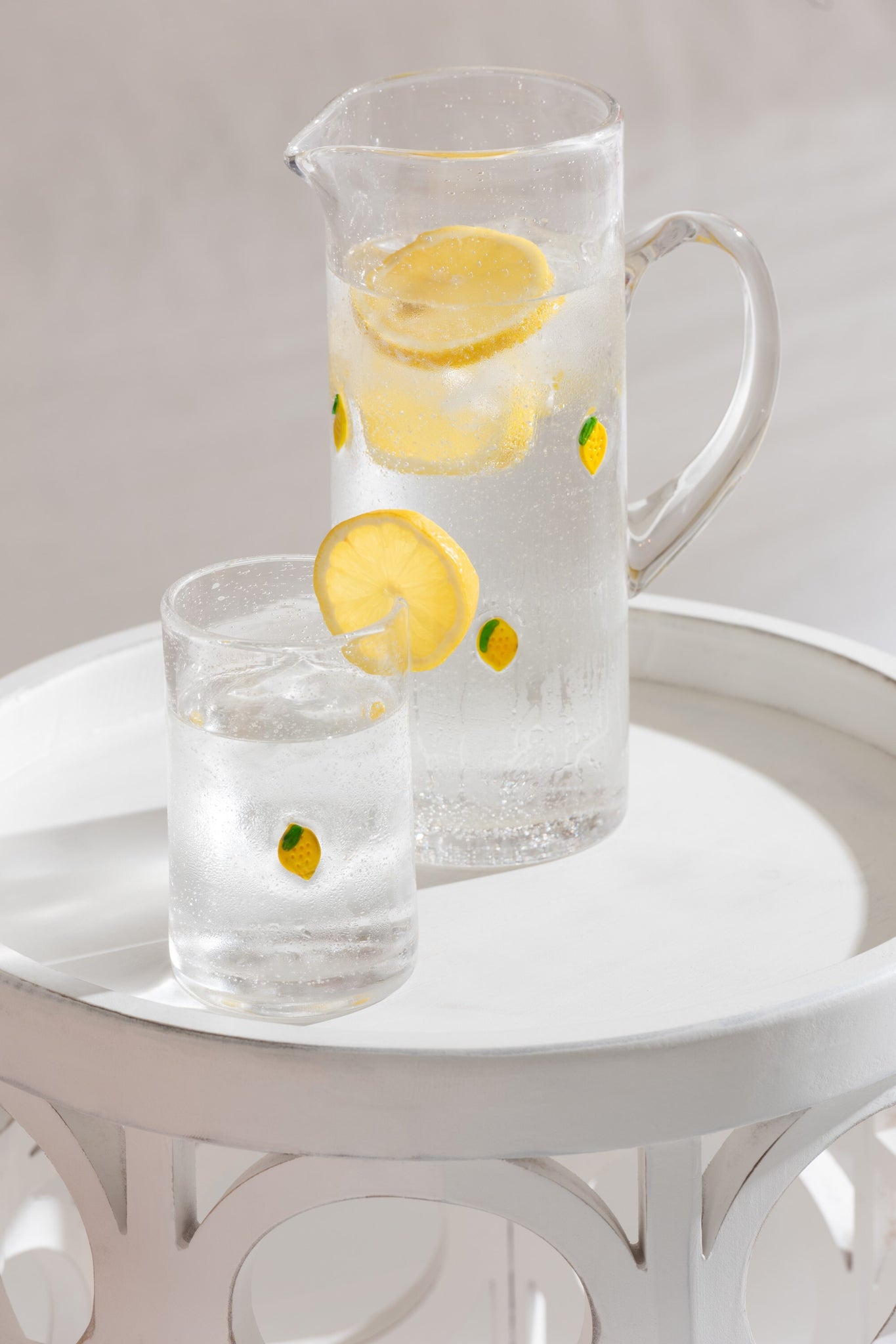 Carafe Citrus Fruit Glass Mix Assortment Of 3