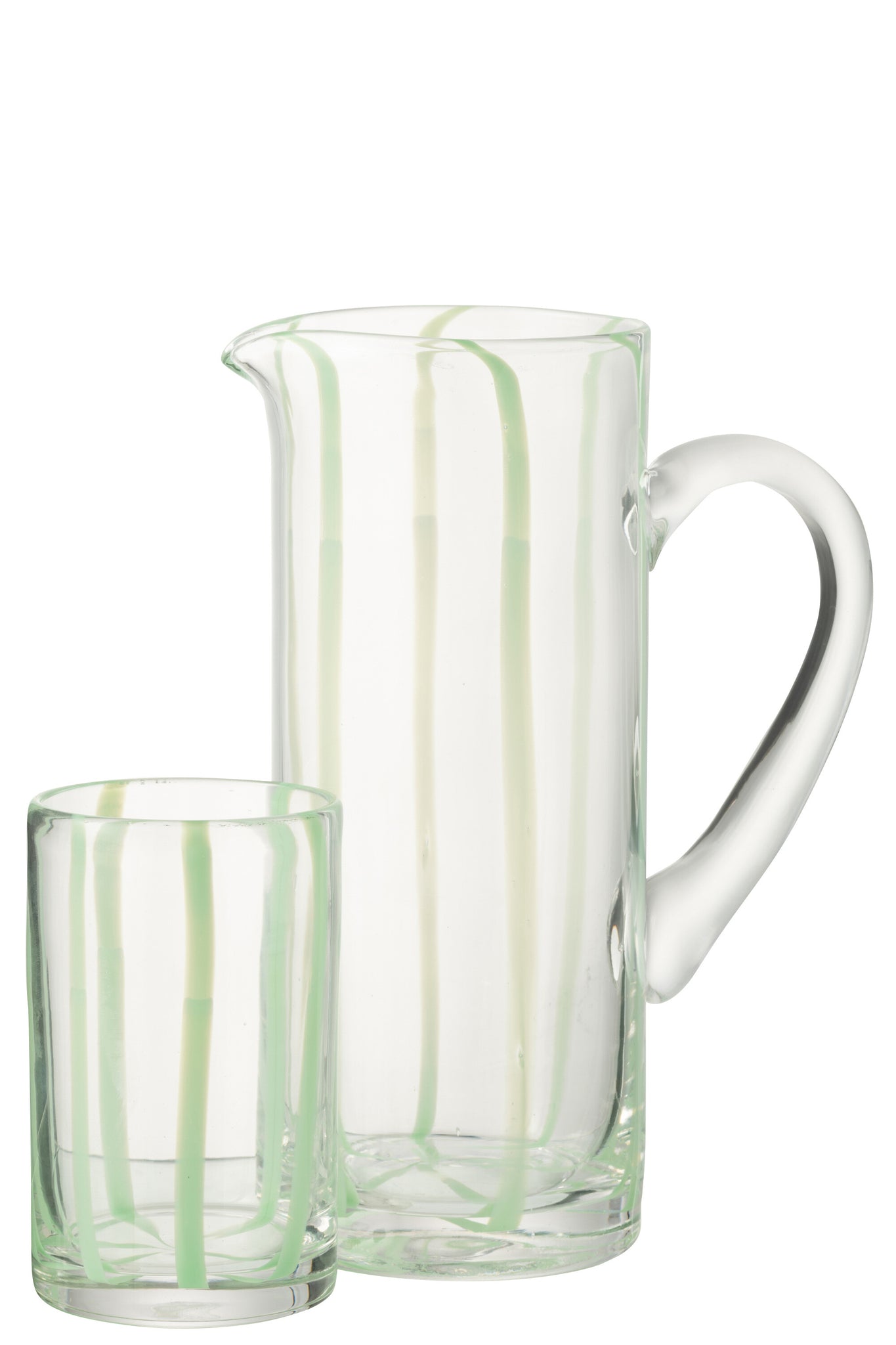 Carafe Stripes Glass Transparent/Green