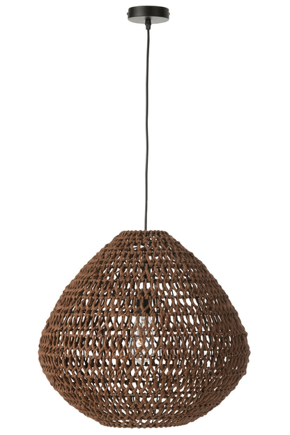 Ceiling Lamp Braided Metal Dark Natural