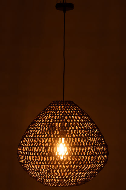 Ceiling Lamp Braided Metal Dark Natural