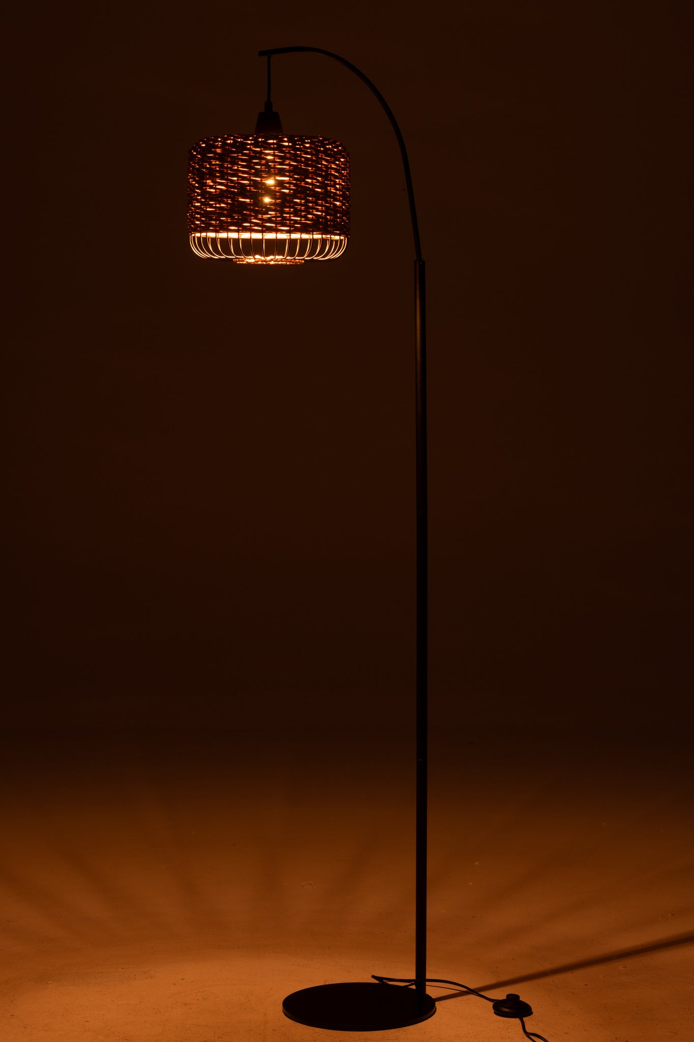 Floor Lamp Lantern Metal Natural