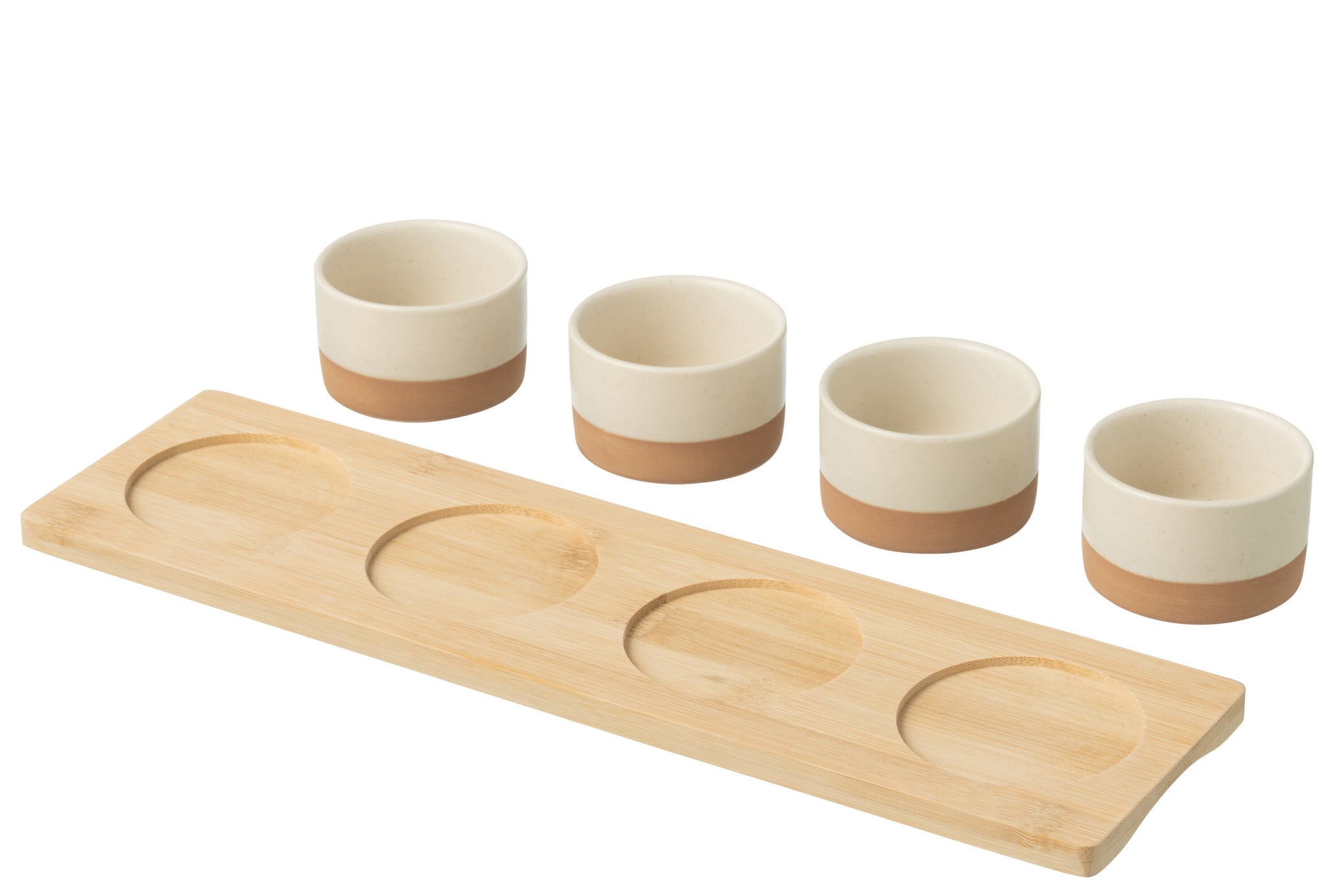 Tapas Service 4 Sets+Bamboo Tray Windowbox White/Natural