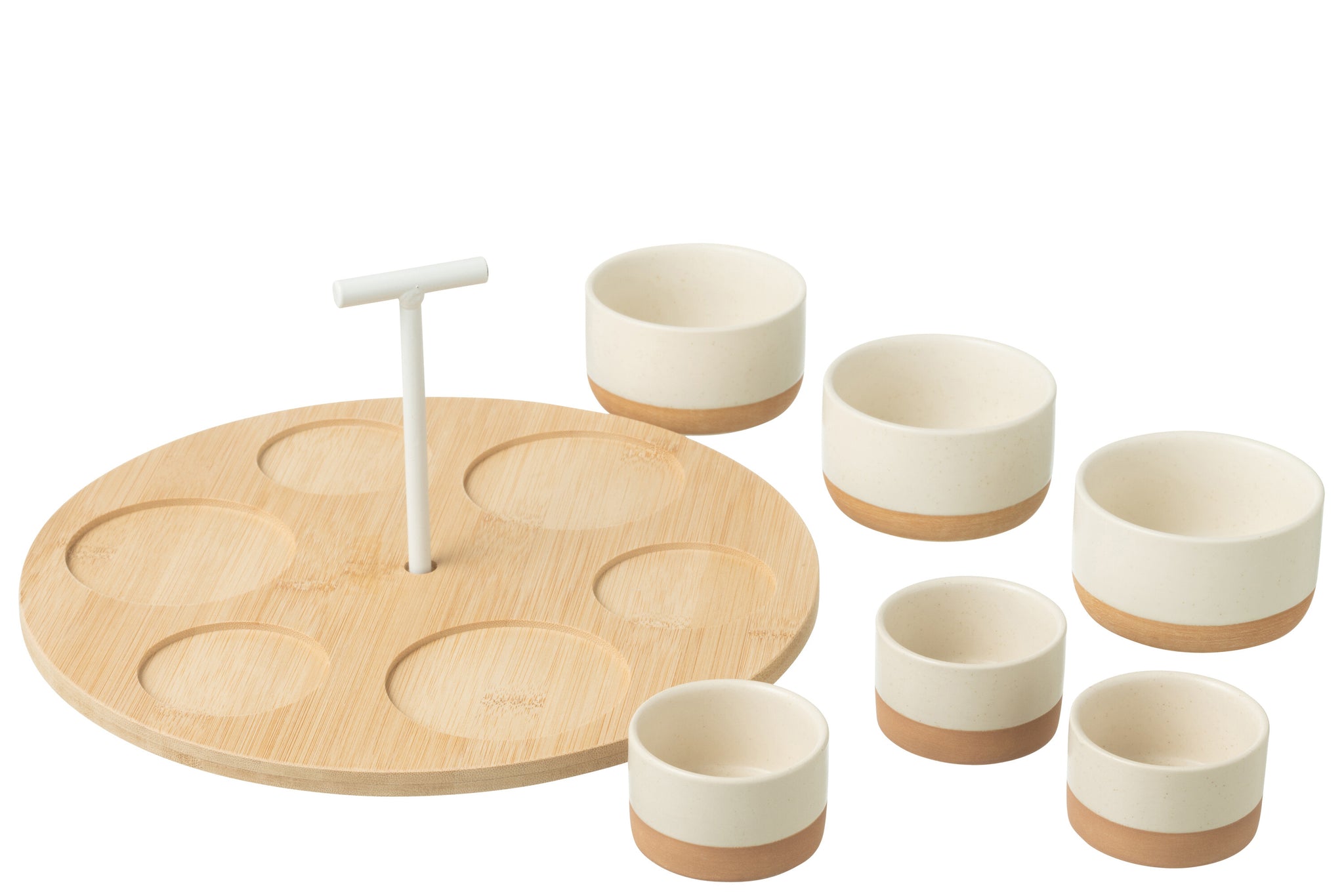 Tapas Service 6 Sets+ Bamboo Tray Windowbox White/Natural