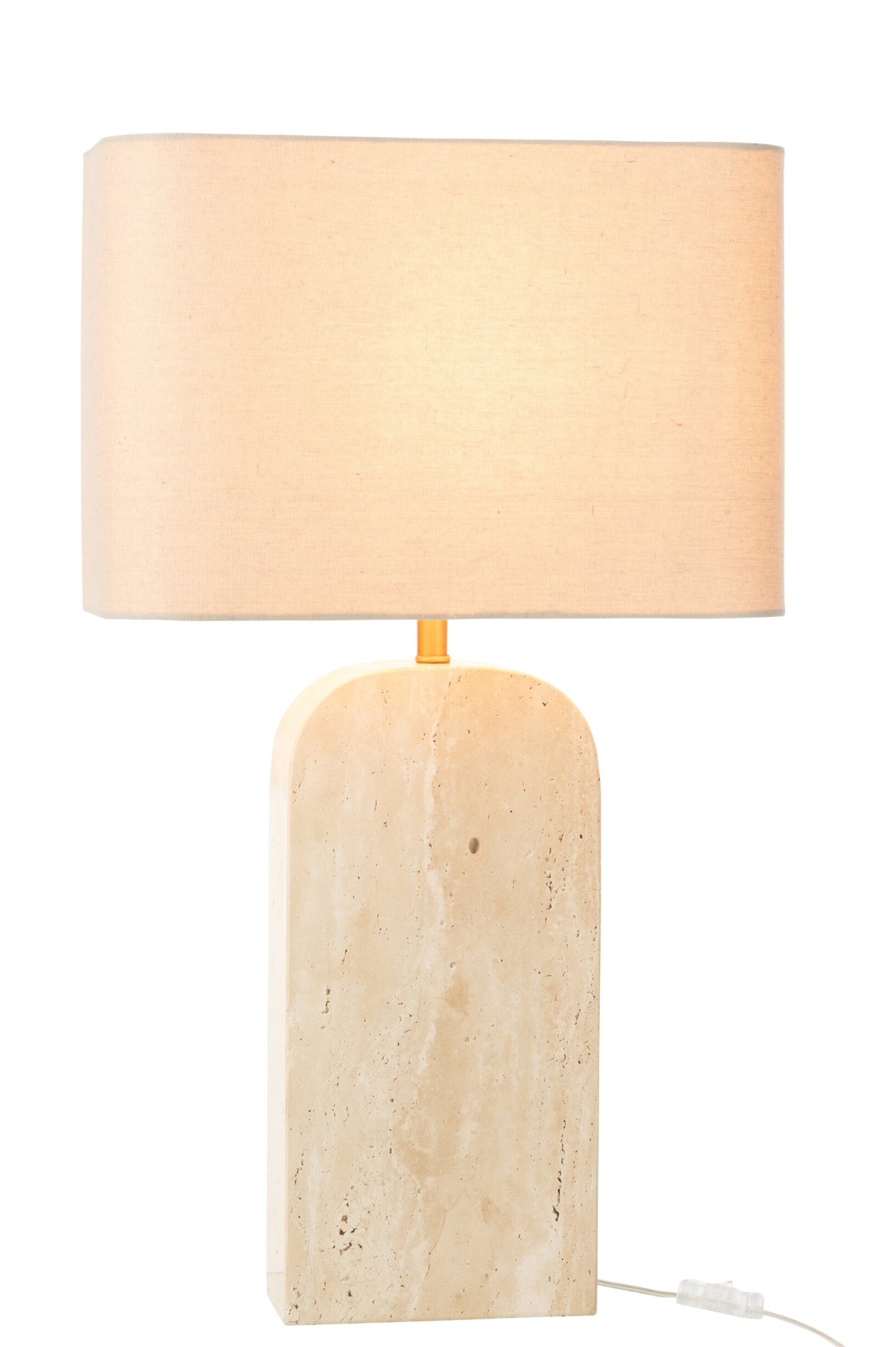 Tafellamp Travertijn – steen/linnen, beige, 20x40x71 cm