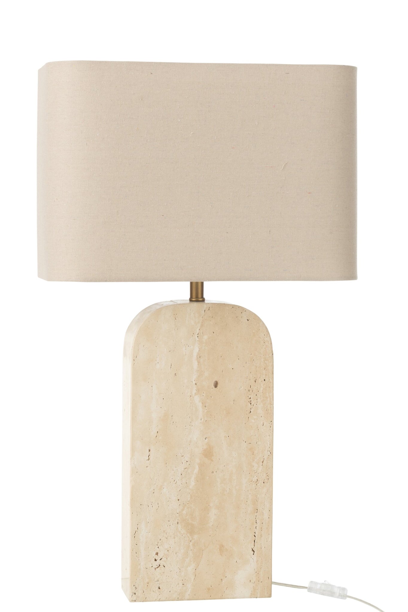 Tafellamp Travertijn – steen/linnen, beige, 20x40x71 cm