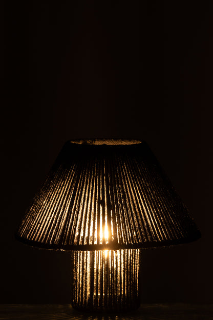 Table Lamp Led Metal/Cotton Black