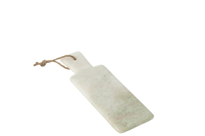 Cheese Board Rectangle Marble White Green Small