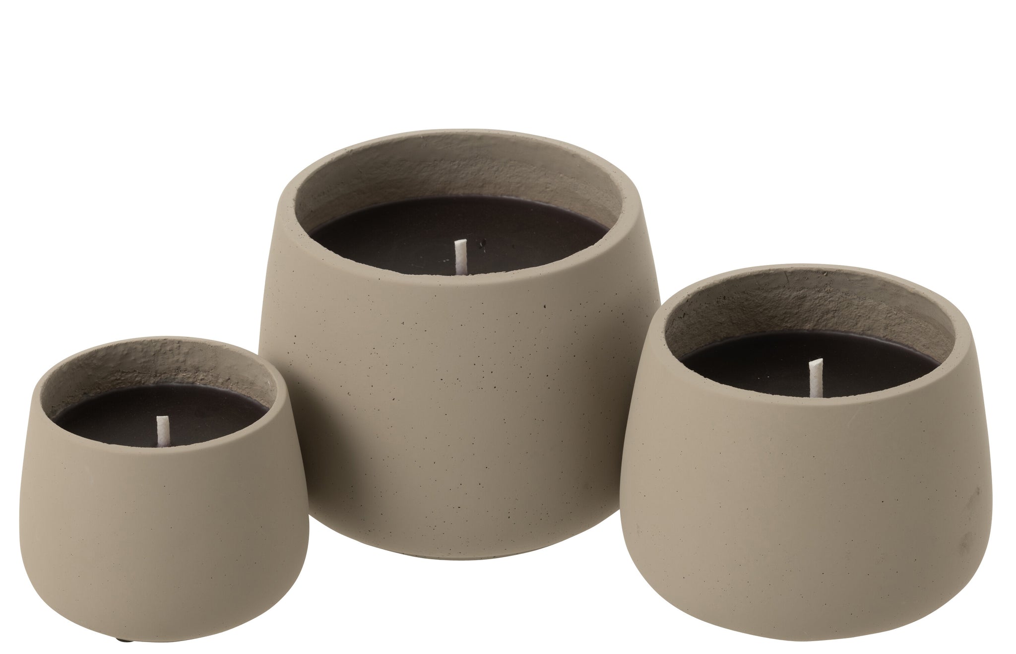 Outdoor Candle Cyra Cement Gray Large-48 Hours