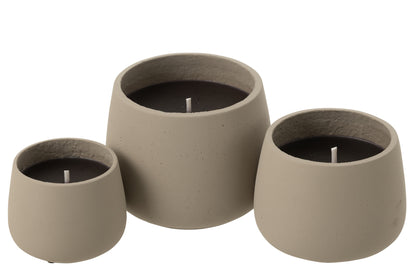 Outdoor Candle Cyra Cement Grey Large-48 Hours