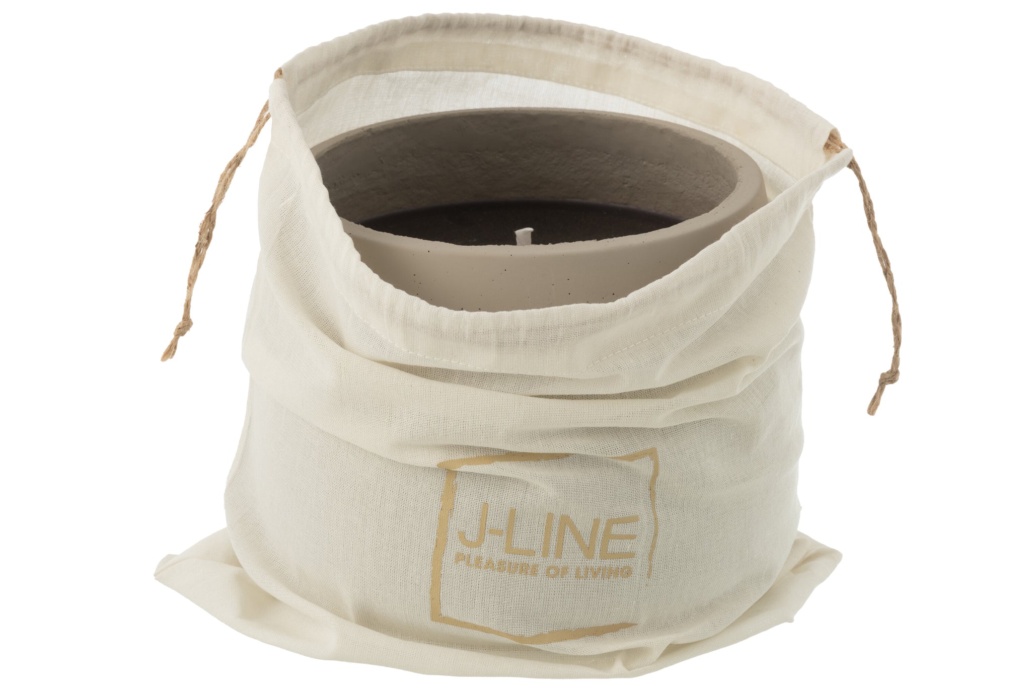 Outdoor Candle Cyra Cement Gray Large-48 Hours