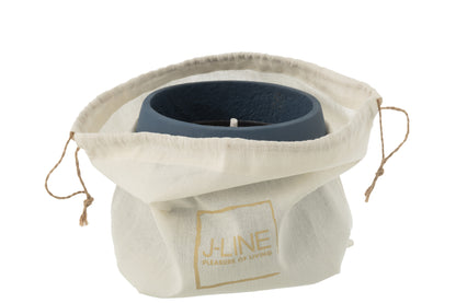 Outdoor Candle Cyra Cement Blue Medium-31 Hours