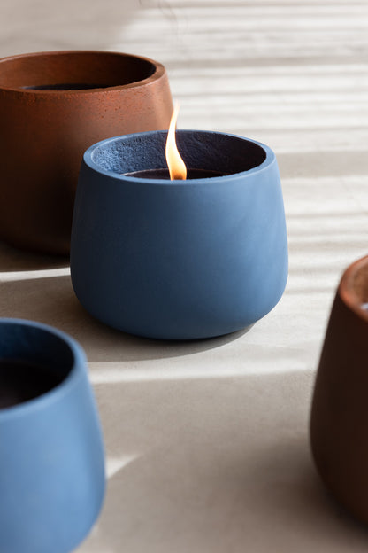 Outdoor Candle Cyra Cement Blue Medium-31 Hours