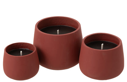 Outdoor Candle Cyra Cement Red Large-48  Hours