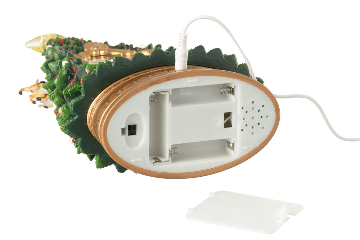 Kerstboom met dorpje en verlichting – kunststof en polyresin, meerkleurig, 33,5 cm