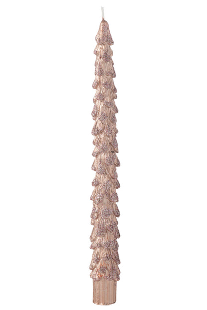 Box Of 2 Table Candle Tree Paraffin Old Pink-3H