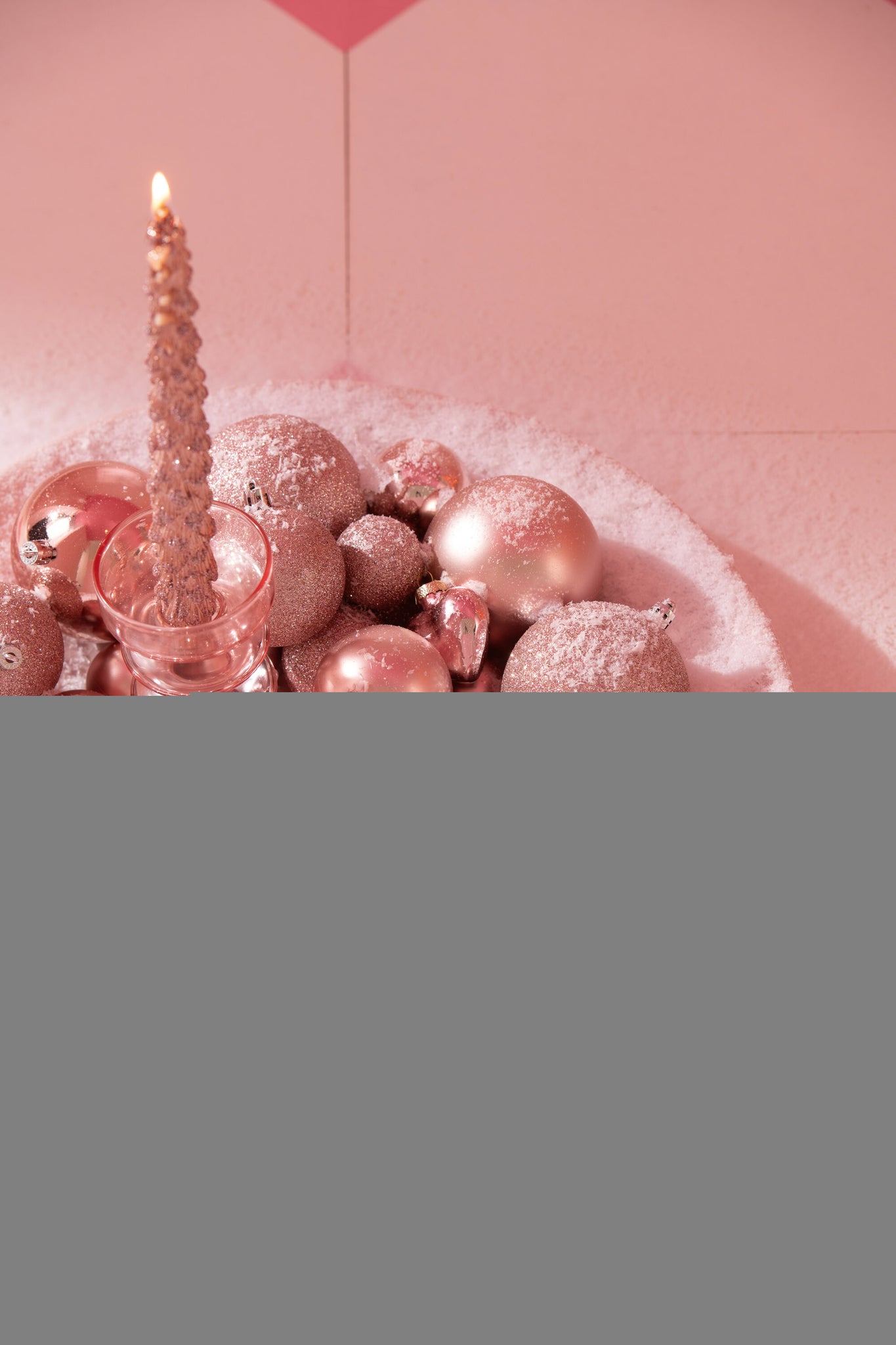 Box Of 2 Table Candle Tree Paraffin Old Pink-3H