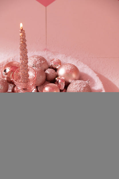 Box Of 2 Table Candle Tree Paraffin Old Pink-3H