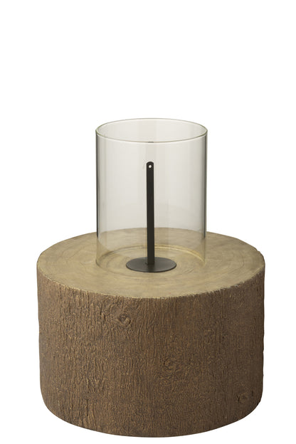 Fire Pit Round Trunk Magnesium Brown Large