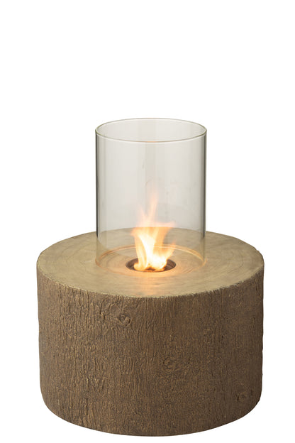 Fire Pit Round Trunk Magnesium Brown Large