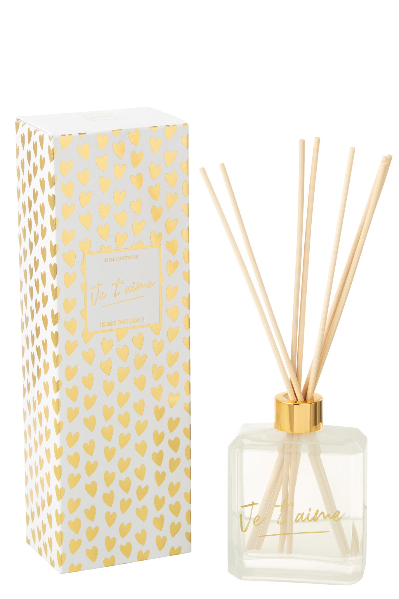 Reed Diffuser Je T'aime Solvent Gold Colored