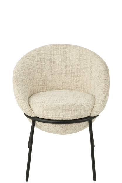 Esszimmerstuhl mit Eisenbeinen, Eisenbeige/Schwarz