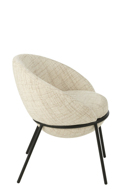 Esszimmerstuhl mit Eisenbeinen, Eisenbeige/Schwarz