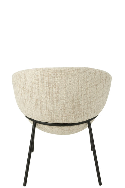 Esszimmerstuhl mit Eisenbeinen, Eisenbeige/Schwarz