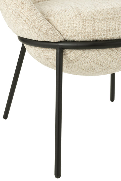 Esszimmerstuhl mit Eisenbeinen, Eisenbeige/Schwarz