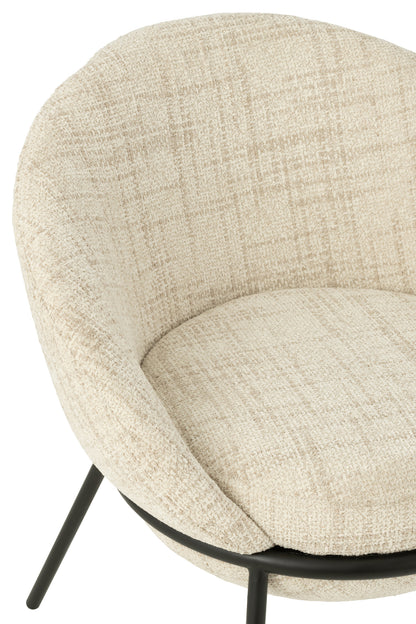 Esszimmerstuhl mit Eisenbeinen, Eisenbeige/Schwarz