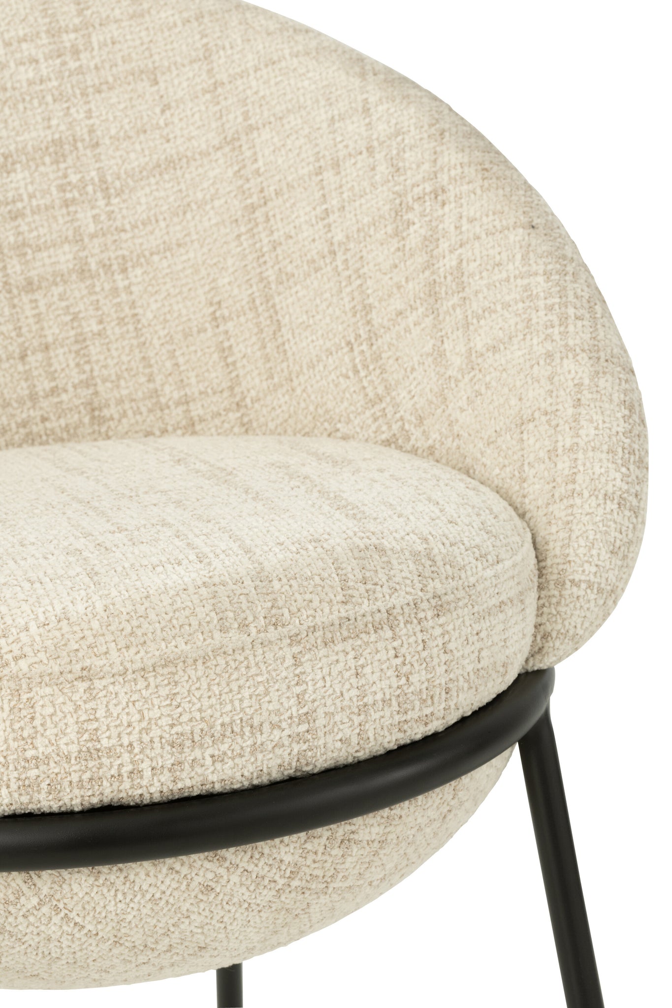 Esszimmerstuhl mit Eisenbeinen, Eisenbeige/Schwarz