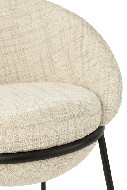 Esszimmerstuhl mit Eisenbeinen, Eisenbeige/Schwarz