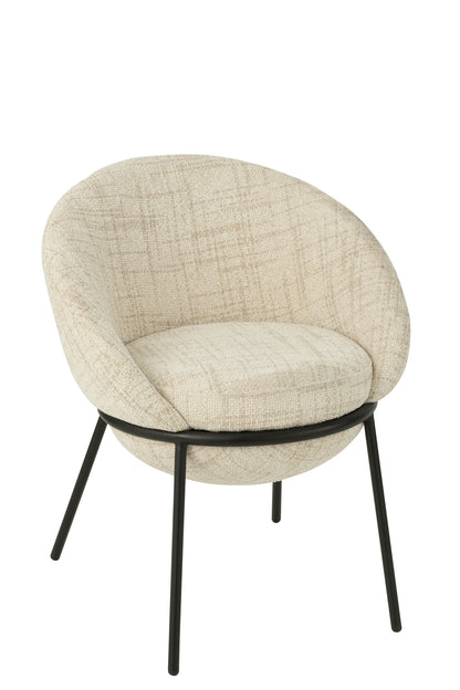 Esszimmerstuhl mit Eisenbeinen, Eisenbeige/Schwarz