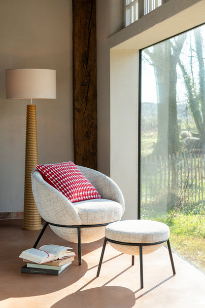 Lounge Chair  +  Footstool Iron Beige/Black