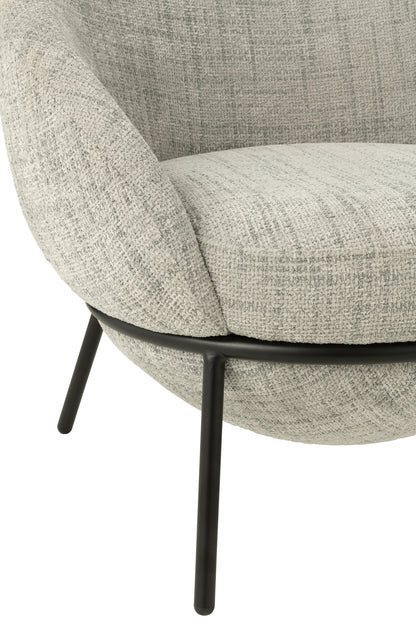 Lounge Chair  +  Footstool Iron Grey/Black