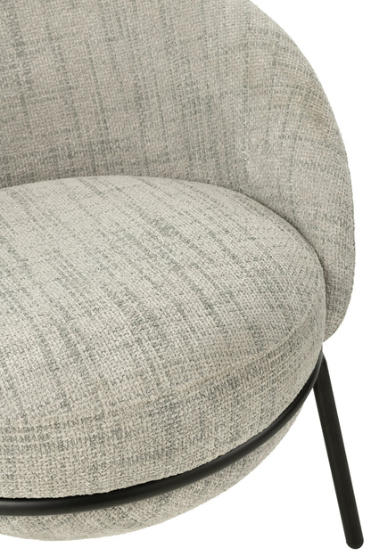 Lounge Chair  +  Footstool Iron Grey/Black