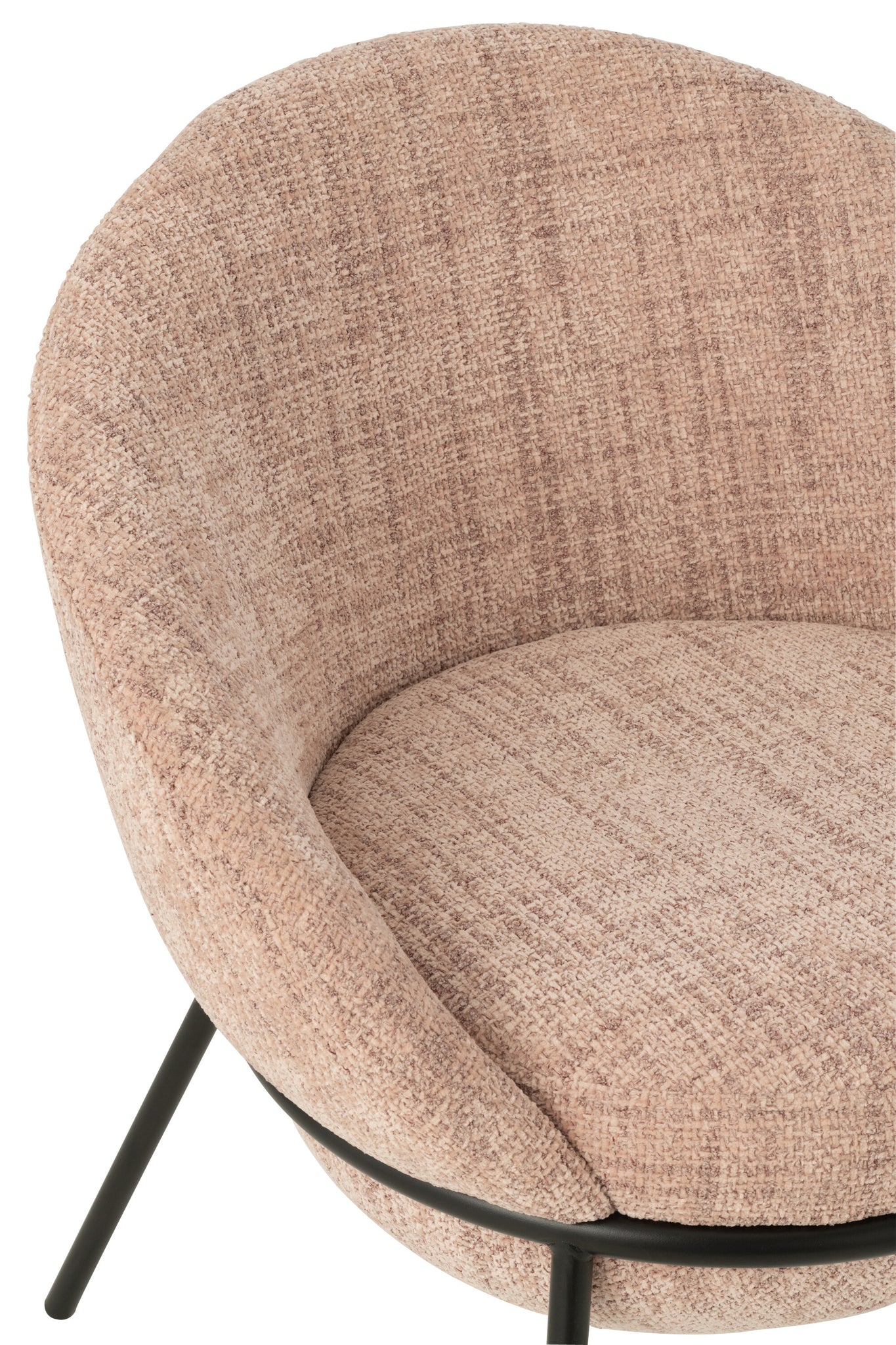 Esszimmerstuhl mit Eisenbeinen, hellrosa/schwarz