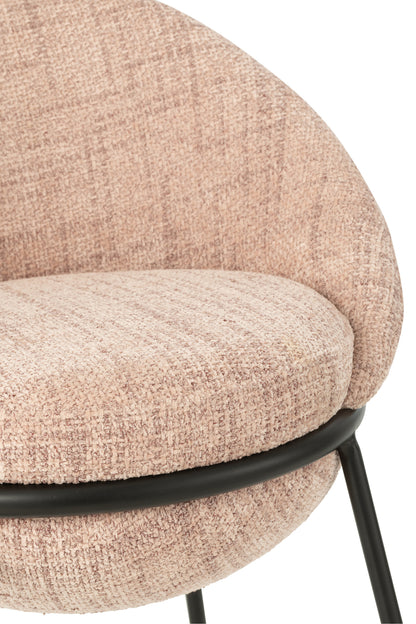 Bar Stool Bar Stool With Iron Legs Iron Light Pink/Black