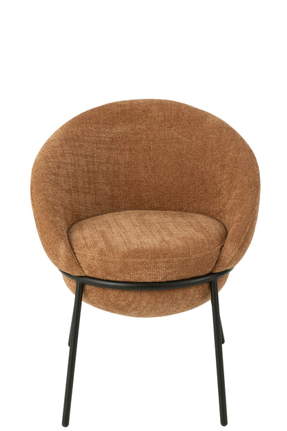 Esszimmerstuhl mit Eisenbeinen, Farbe: Eisen, Terrakotta/Schwarz