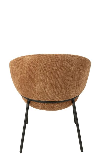 Esszimmerstuhl mit Eisenbeinen, Farbe: Eisen, Terrakotta/Schwarz