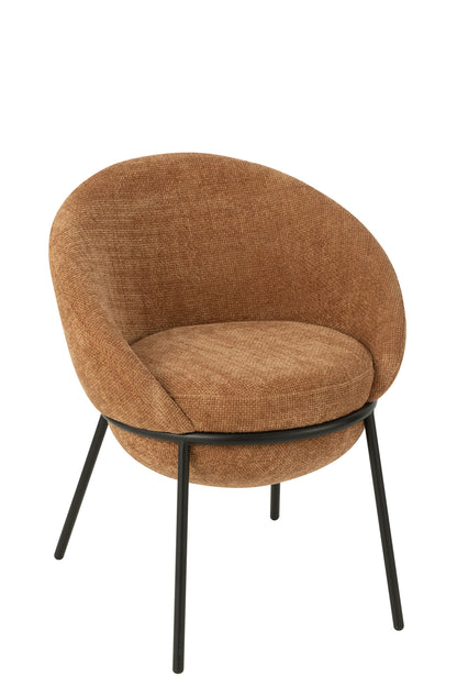 Esszimmerstuhl mit Eisenbeinen, Farbe: Eisen, Terrakotta/Schwarz