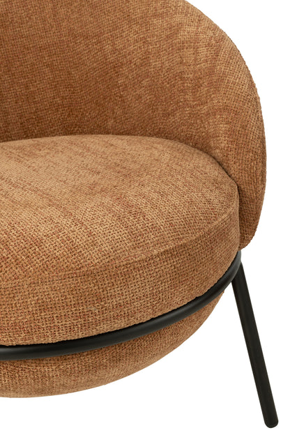 Lounge Chair  +  Footstool Iron Terracotta/Black