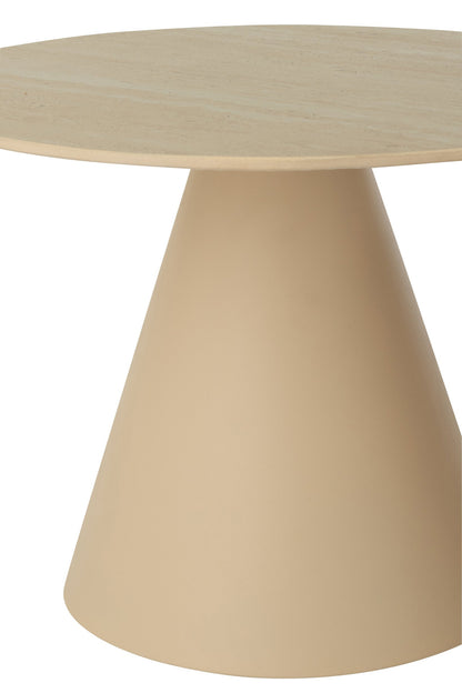 2er Set Beistelltische Cone Eisen Ecru/Beige