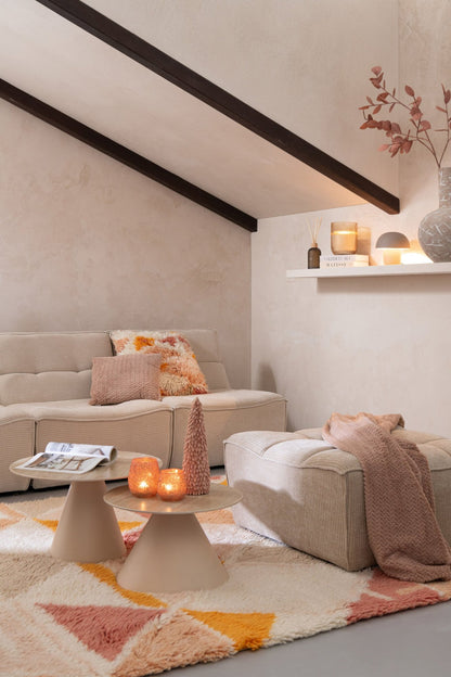 2er Set Beistelltische Cone Eisen Ecru/Beige