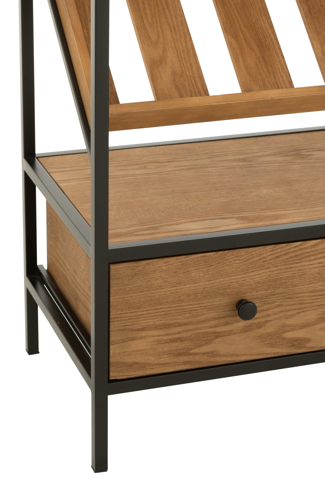 Bar Cabinet Wine Veneer Natural/Black Medium